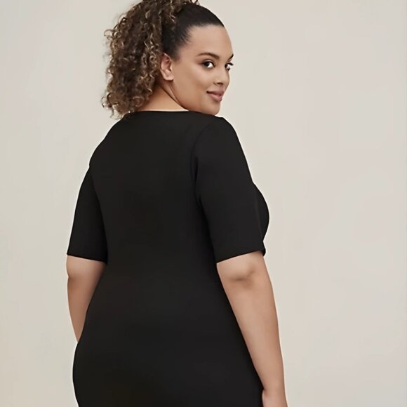 NWOT Torrid Bodycon Midi Dress Women Size Black Cupro Studio Chic 3X - Picture 2 of 16